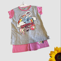Brand New My Little Pony Official Girls Super Star Fabulous! Shortie Pyjamas Grey/Pink - Girls 7-8yrs