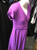 Purpless Maternity Purple Stretch Viscose S/S Dress - Size Maternity UK 12