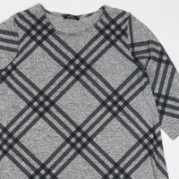 George Maternity Grey Soft Knitted Checked Tunic Dress - Size Maternity UK 16