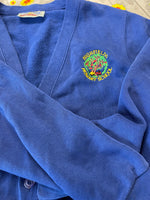Highfields Primary School Logo Royal Blue Jersey Cardigan  - Preloved