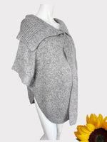 New Look Maternity Grey Heavy Chunky Knit S/S Slouch Cardigan - Size Maternity UK 10