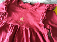 George Red Gold Star Motif L/S Jersey Dress - Girls 3-4yrs