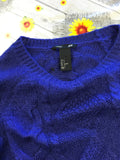 H&M Mama Electric Blue Acrylic & Mohair Jumper - Size Maternity S UK 8-10