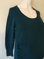 Red Herring Maternity Teal Green & Black Thin Knit Jumper - Size Maternity UK 12