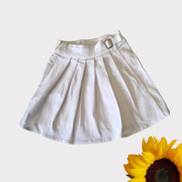 Kute White Pleated Stretch Waist Skirt - Girls 12-18m
