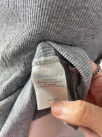 Seraphine Maternity Grey Ribbed S/S Pyjama Top - Size Maternity M UK 12-14
