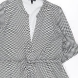 Isabella Oliver Black/White Print Smart Tunic Dress with Belt - Size Maternity 5 UK 16-18