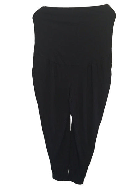 Asos Maternity Stretch Jersey Cropped Black Over Bump Lounge Pants - Size Maternity UK 14