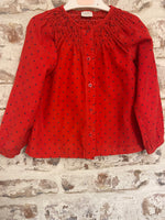 Mini Club Red & Blue Spotty Needlecord Shirt - Girls 4-5yrs