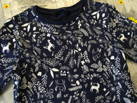 George Navy & White Unicorn Woodland Print L/S Jersey Dress - Girls 8-9yrs