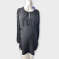 Brand New Seraphine Elin Black Keyhole Maternity Blouse - Size Maternity L UK 14-16