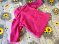 Vintage C&A Pink Winter Flower Fleece Jumper - Girls 3-6m
