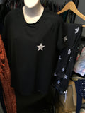 Loungeable Black/White Star Print S/S Pyjamas - Size Maternity M UK 12-14