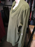 Khaki Green Polyester Side Access L/S Nursing Top - Size Maternity UK 18-22