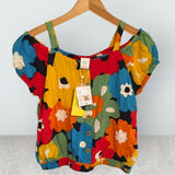 Brand New Boboli Colourful Cold Shoulder Top - Girls 14yrs