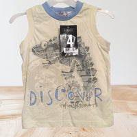 Brand New George Boys Sleeveless Top Discover The Undergrowth Print - Boys 2-3yrs