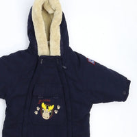 Ladybird Navy Blue Snowsuit with Moose & Double Zip - Boys 3-6m
