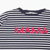 Tu Maternity Navy/White L/S Mama Slogan Top - Size Maternity UK 14