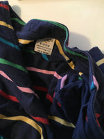 Frugi Bloom Organic Cotton Indigo Rainbow Stripe Wrap Dress - Size Maternity UK 12
