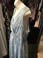 New Look Maternity Blue Sleeeveless Empire Dress White/Yellow Floral - Size Maternity UK 18