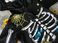 George Skeleton Spiders Hooded Halloween Fancy Dress Top - Unisex 1-2yrs