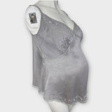 Blooming Marvellous Grey/Silver Sparkly Jewel Embellished Strappy Top - Size Maternity UK 8