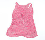 Jojo Maman Bebe Red/White Sleeveless Cotton Print Top - Size Maternity S UK 8-10