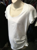 New Look Maternity Scoop Neck Ruched White Top - Size Maternity UK 14