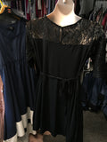 Jojo Maman Bebe Black Lace & Sequin Swing Party Dress - Size Maternity M UK 12-14
