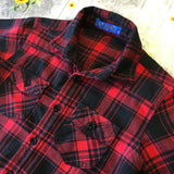 Kenster Denim Red/Black Checked Cotton L/S Shirt - Boys 8yrs