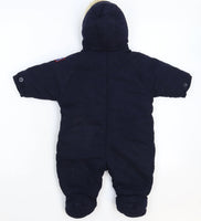 Ladybird Navy Blue Snowsuit with Moose & Double Zip - Boys 3-6m