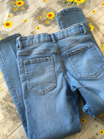 Matalan Light Blue Skinny Stretch Jeans Adjustable Waist - Girls 9yrs