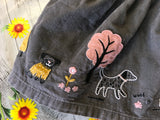 Tu Grey Needlecord Skirt with Dogs Appliques - Girls 18-24m