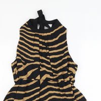 H&M Mama Tiger Print Sleeveless Blouse Top - Size Maternity M UK 12-14