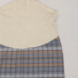 Mammy Maternity Vintage Blue Checked Over Bump Skirt - Size Maternity UK 18