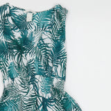 H&M Mama White/Green Leaf Print Stretch Sleeveless Summer Top - Size Maternity S UK 8-10