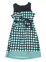 Motherhood Maternity Green/Black Spotted Cotton Sleeveless Dress - Size Maternity S UK 8-10