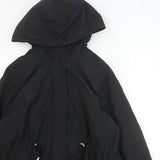 New Look Maternity Black Drawstring Hooded Parka Jacket Coat - Size Maternity UK 12
