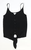 Topshop Maternity Black Strappy Button Front Sun Top - Size Maternity UK 8