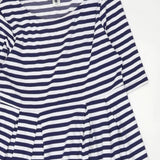 Mamas & Papas Navy/White Nautical Stripe Premium Jersey S/S Dress - Size Maternity UK 12