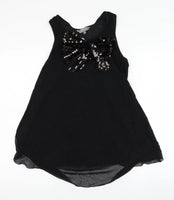New Look Maternity Black Sequin Bow Sleeveless Chiffon Evening Top - Size Maternity UK 12