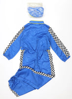 Brand New Tu Blue Racing Car Driver 2 Piece Suit & Hat Fancy Dress Costume - Boys 9-10yrs