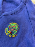 Highfields Primary School Logo Royal Blue Knitted V-Neck Jumper  - Preloved