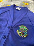 Highfields Primary School Logo Royal Blue Knitted Cardigan  - Preloved
