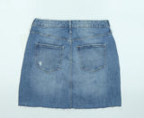 Brand New H&M Blue Stonewashed Distressed Denim Skirt - Girls 12-13yrs