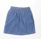 George Blue Denim Skirt with Embroidered Rainbow Pockets - Girls 4-5yrs