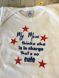 Babidu White Mum In Charge Slogan Toddler S/S Bodysuit - Unisex 18m