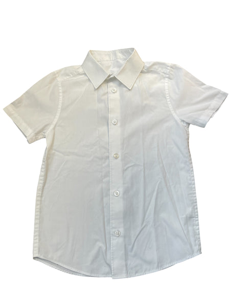 Boys Plain White S/S School Shirt  - Preloved