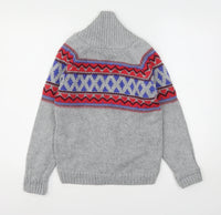 M&S Thick Knitted Grandad Style Cardigan Grey - Boys 11-12yrs