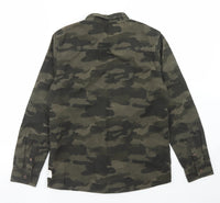 M&S Originals Khaki Army Print L/S Cotton Shirt - Boys 11-12yrs